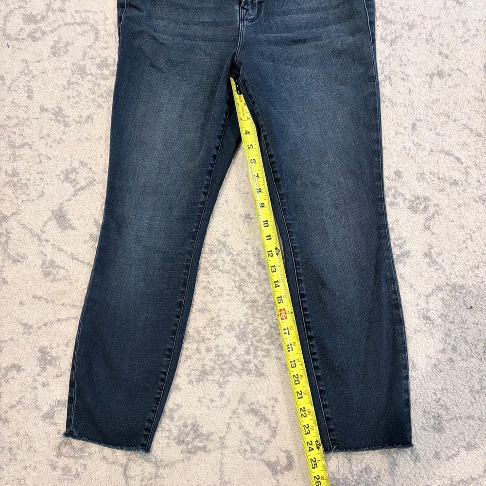 Good American Good Waist Crop Blue631 Raw Hem Jeans 12/31 Ankle - Picture 7 of 10